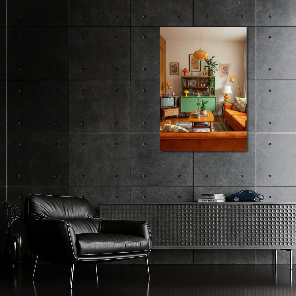 Warmth of Retro Living Room: Cozy Interior