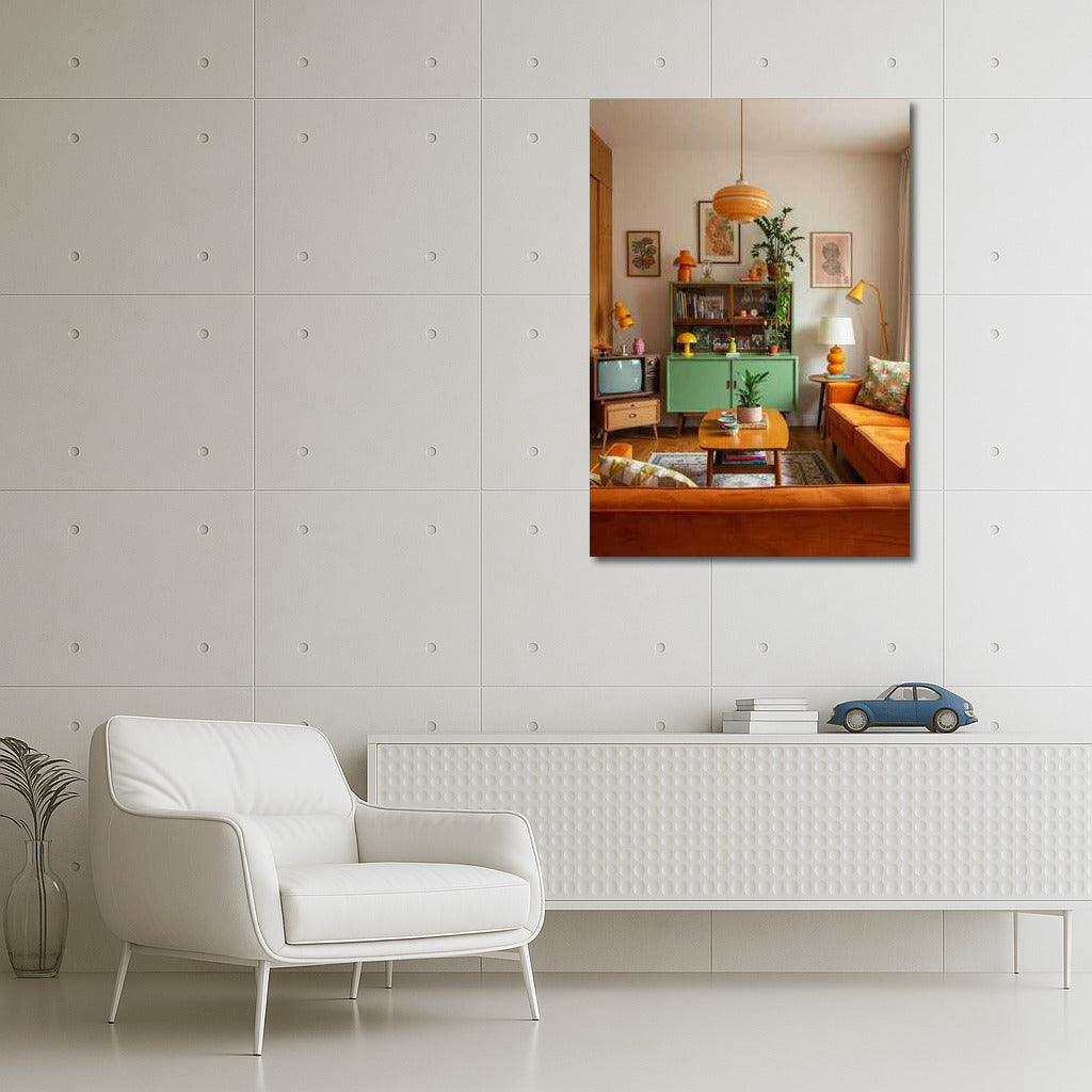 Warmth of Retro Living Room: Cozy Interior