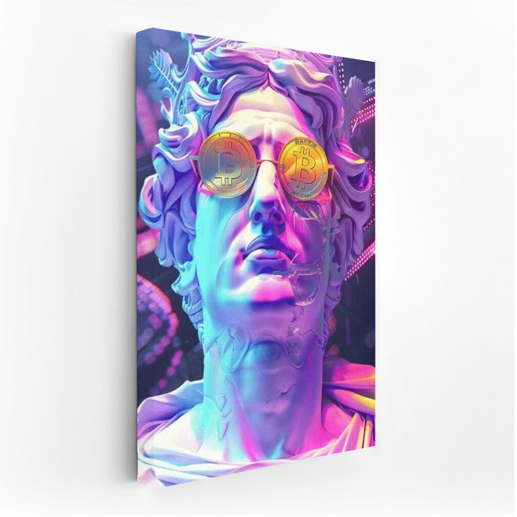 Antique Bust in Bitcoin Glasses: A Challenge of Time in the World of Cryptocurrency