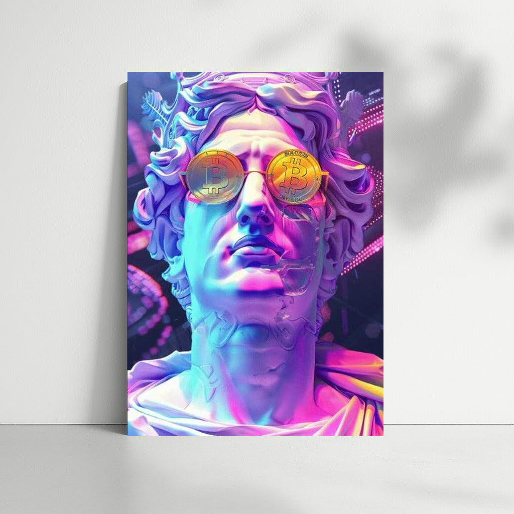 Antique Bust in Bitcoin Glasses: A Challenge of Time in the World of Cryptocurrency