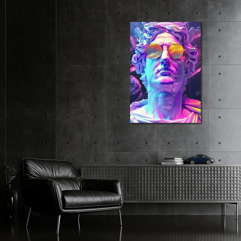 Antique Bust in Bitcoin Glasses: A Challenge of Time in the World of Cryptocurrency