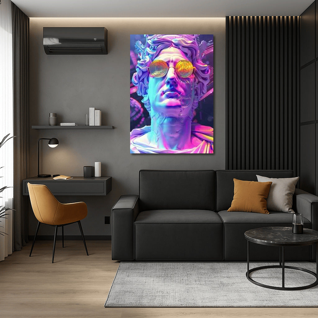 Antique Bust in Bitcoin Glasses: A Challenge of Time in the World of Cryptocurrency