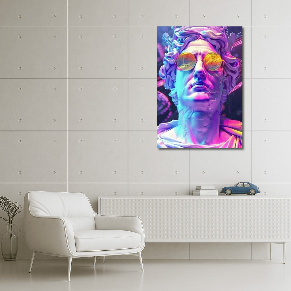 Antique Bust in Bitcoin Glasses: A Challenge of Time in the World of Cryptocurrency