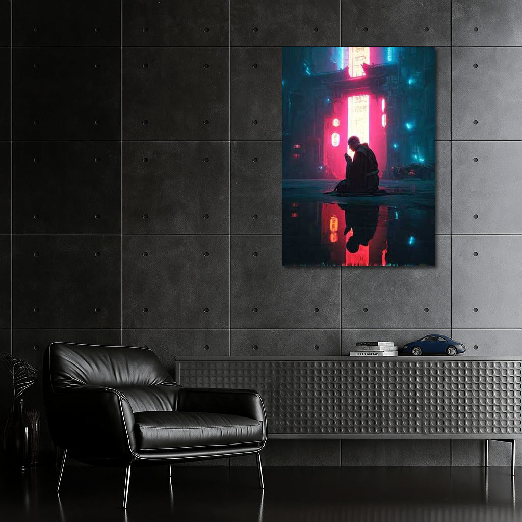 Neon Meditation: Lights of Cyberpunk Metropolis