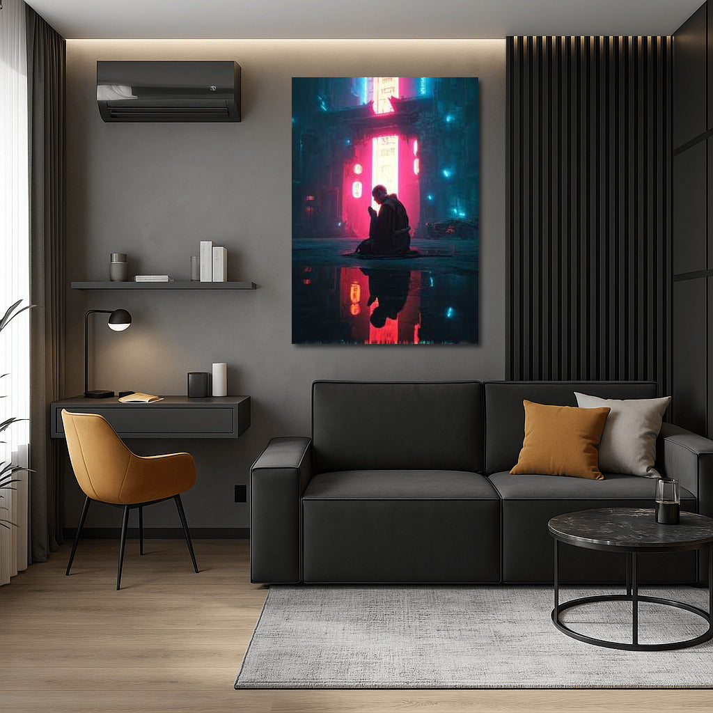 Neon Meditation: Lights of Cyberpunk Metropolis