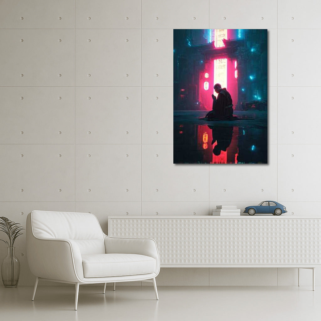 Neon Meditation: Lights of Cyberpunk Metropolis