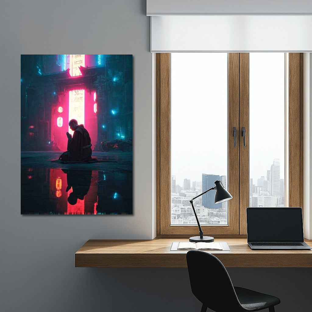 Neon Meditation: Lights of Cyberpunk Metropolis