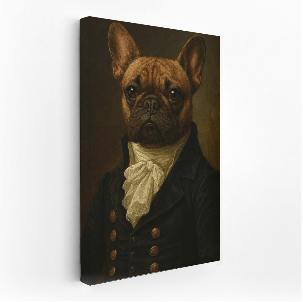 Bulldog in Period Costume: Dark Academia Elegance
