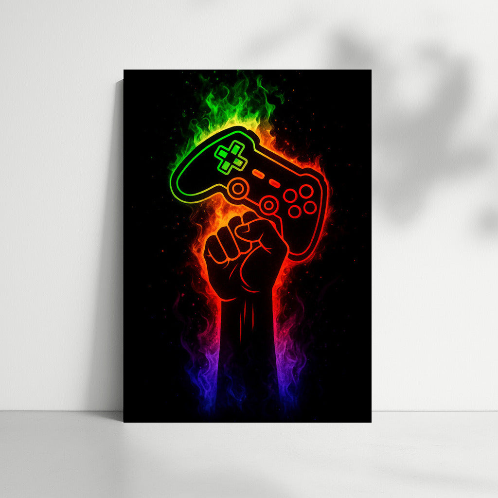 Energy Gaming: Controller in Raised Hand
