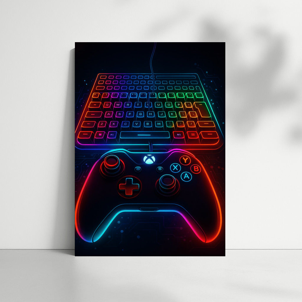 Neon Gaming: Keyboard and Gamepad