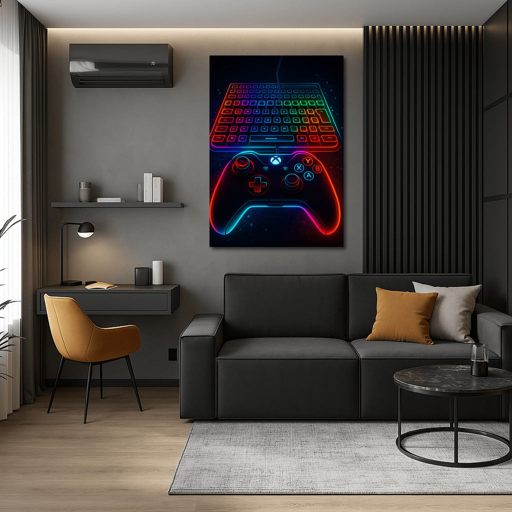 Neon Gaming: Keyboard and Gamepad