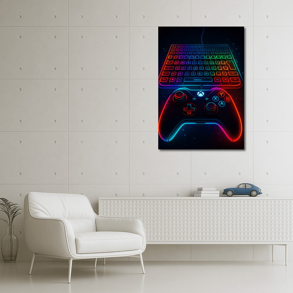 Neon Gaming: Keyboard and Gamepad