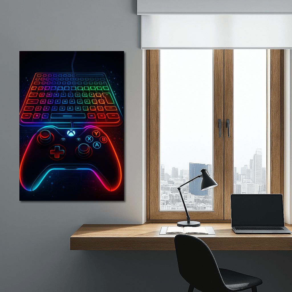 Neon Gaming: Keyboard and Gamepad