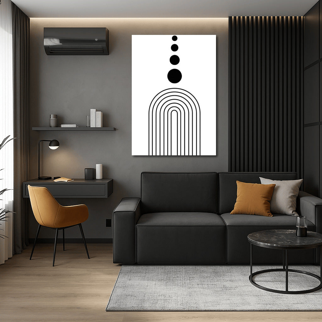 Black Arcs and Circles: Geometric Minimalism for Modern Interiors