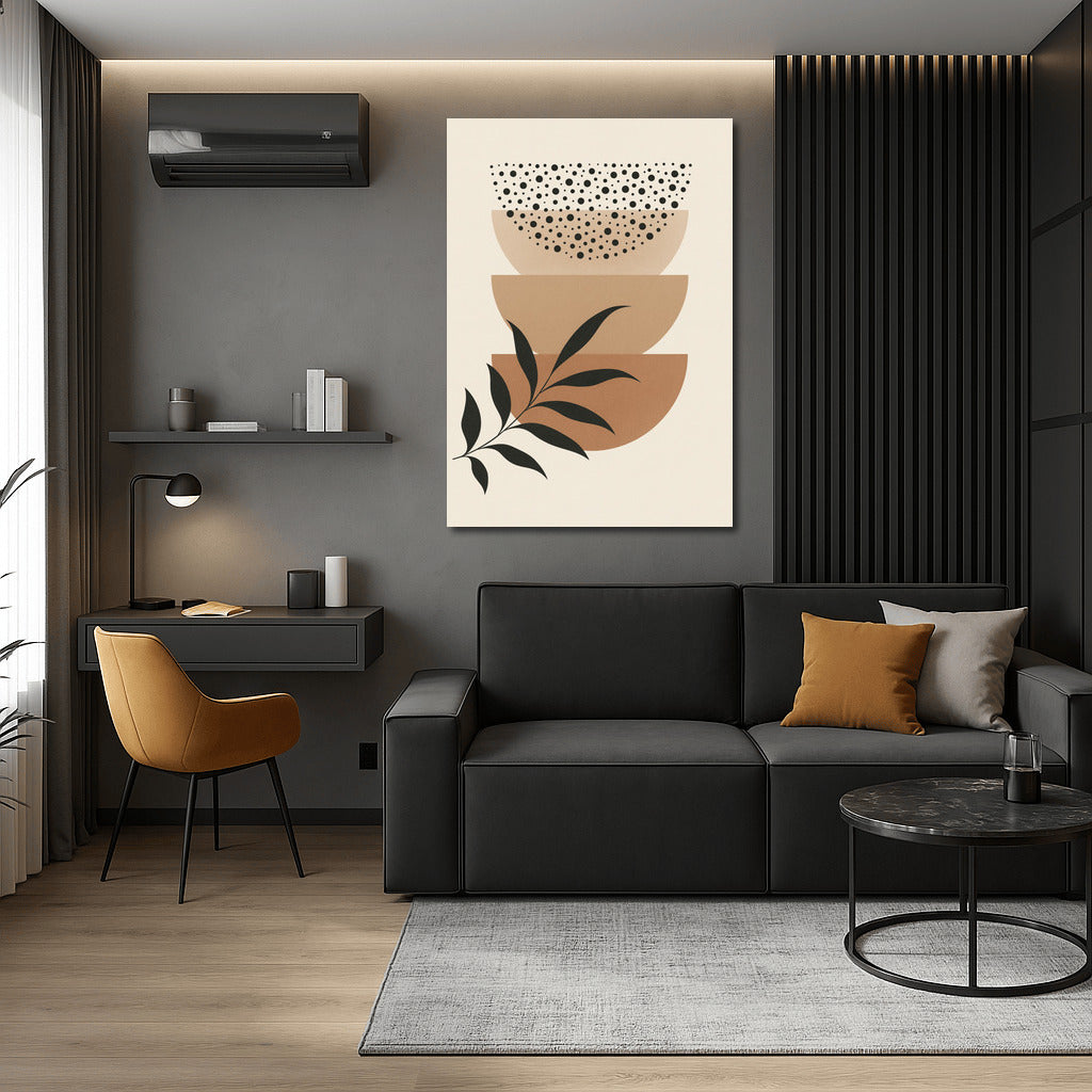 Geometry of Semicircles and Leaves: Stylish Decor for Interior