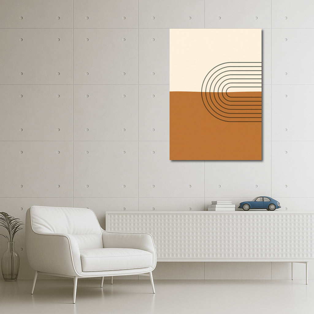 Geometric Charm: Smooth Lines and Warm Shades