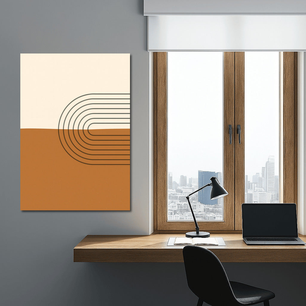 Geometric Charm: Smooth Lines and Warm Shades