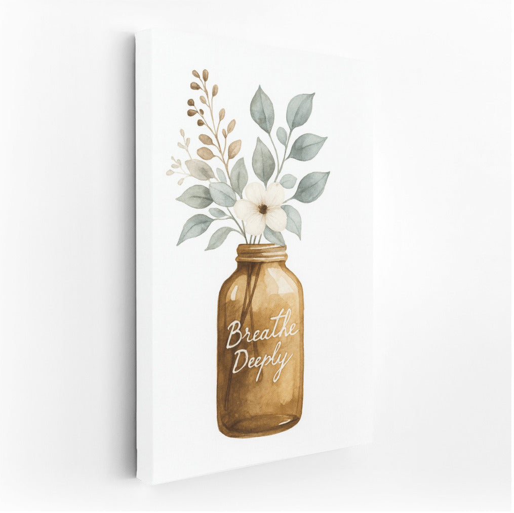 Delicate Flowers in a Jar: Calm and Deep Breath