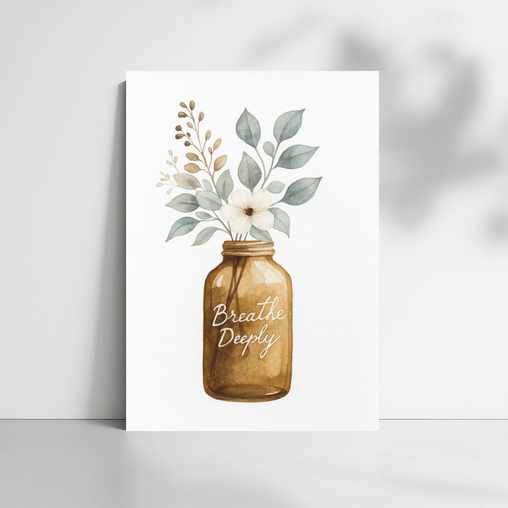 Delicate Flowers in a Jar: Calm and Deep Breath