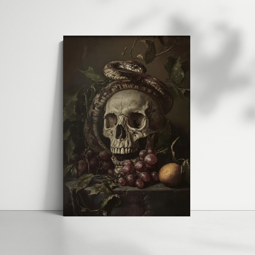 Gothic Skull and Snake: Dark Elegance