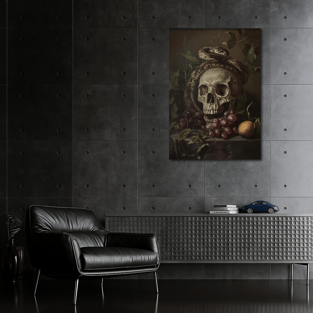 Gothic Skull and Snake: Dark Elegance