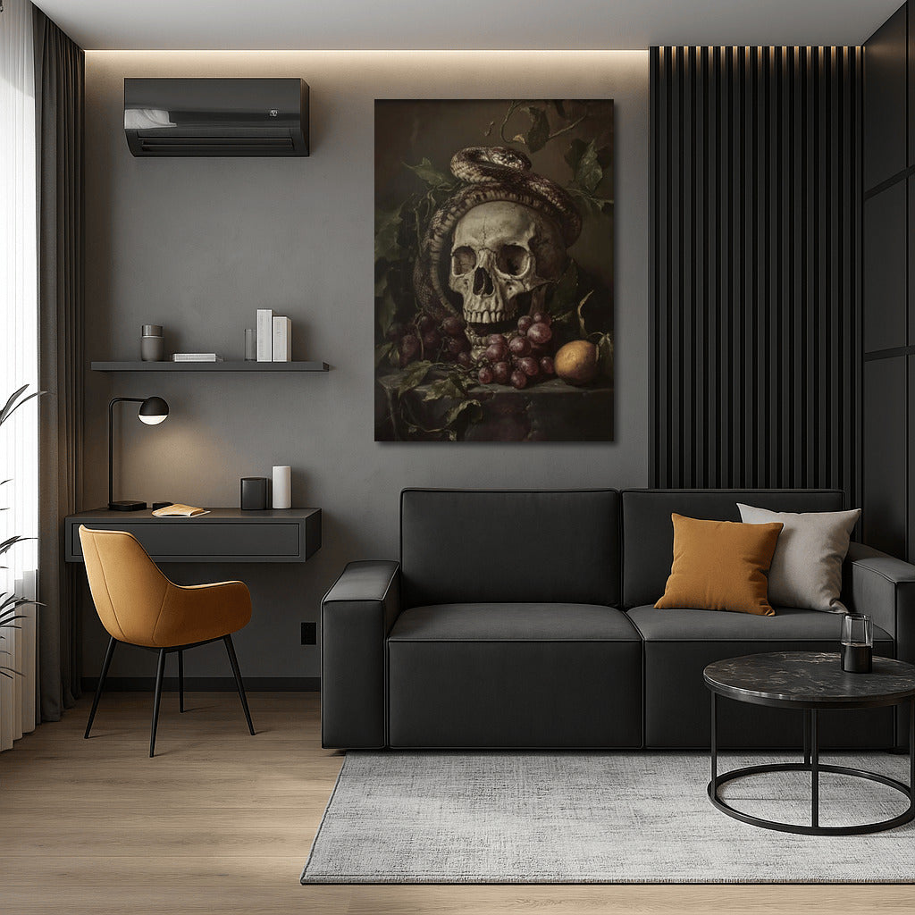 Gothic Skull and Snake: Dark Elegance