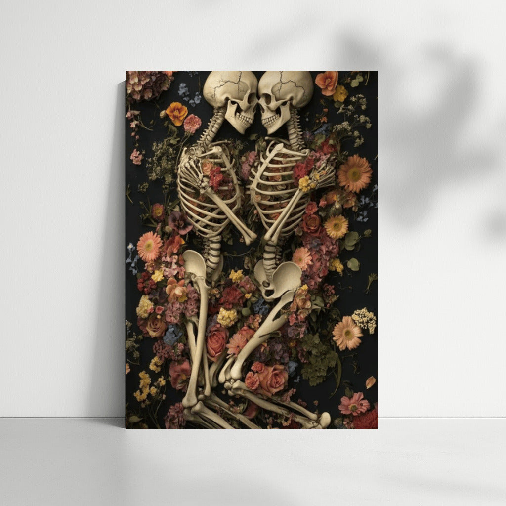 Gothic Love: Skeletons in Flowers