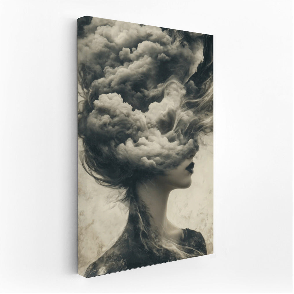Misty Gothic: Female Figure in the Clouds