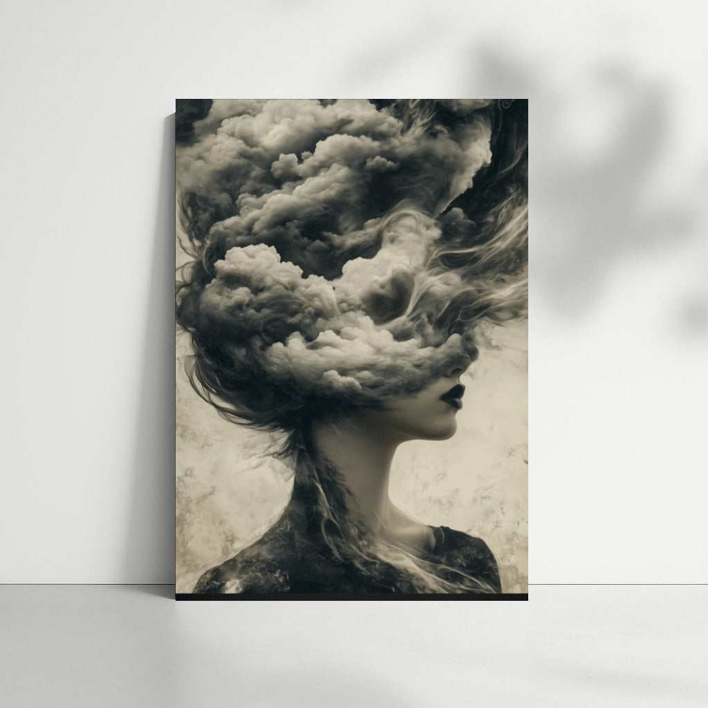 Misty Gothic: Female Figure in the Clouds