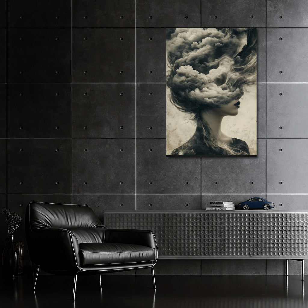 Misty Gothic: Female Figure in the Clouds