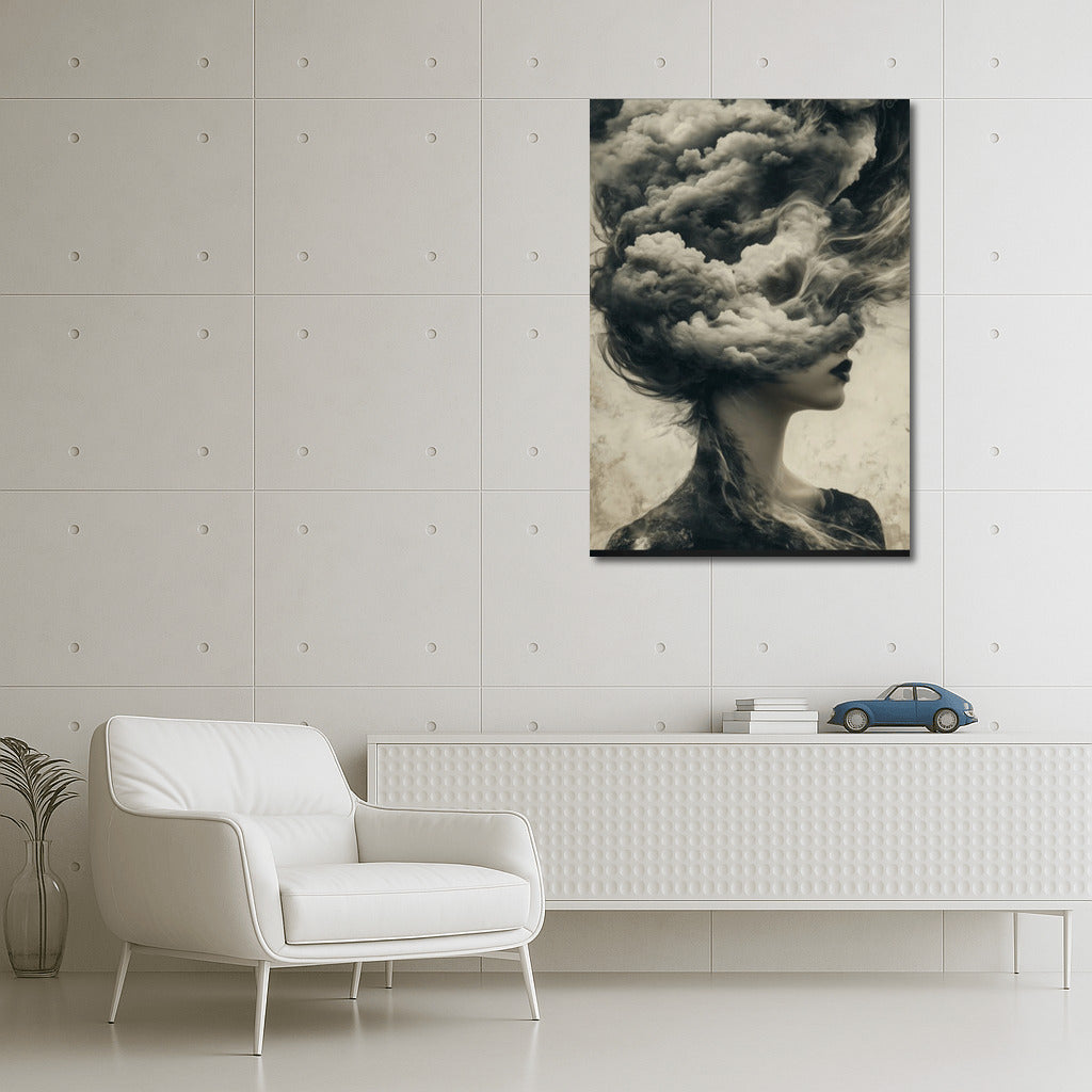 Misty Gothic: Female Figure in the Clouds