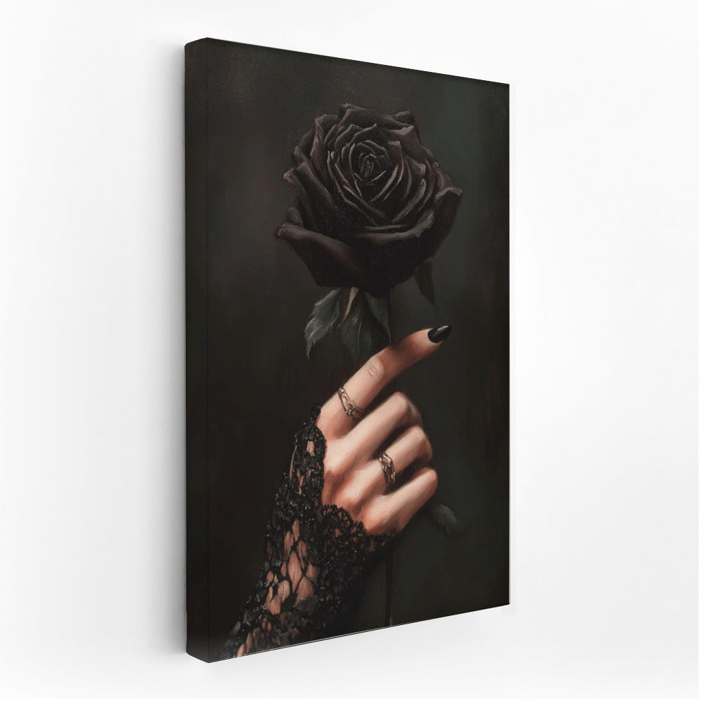 Mysterious Rose in Gothic Lace Hand