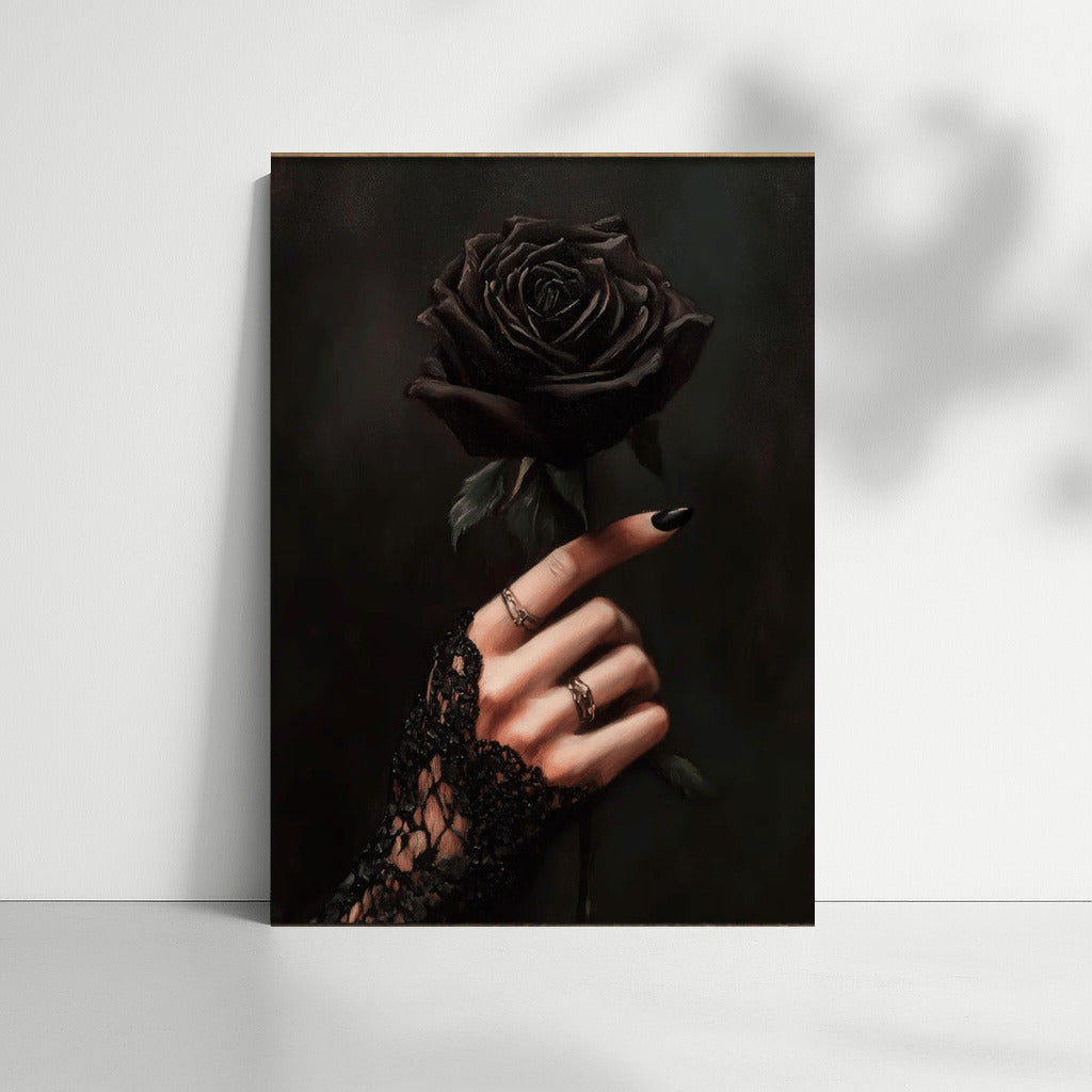 Mysterious Rose in Gothic Lace Hand