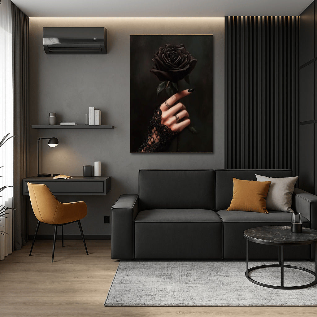 Mysterious Rose in Gothic Lace Hand