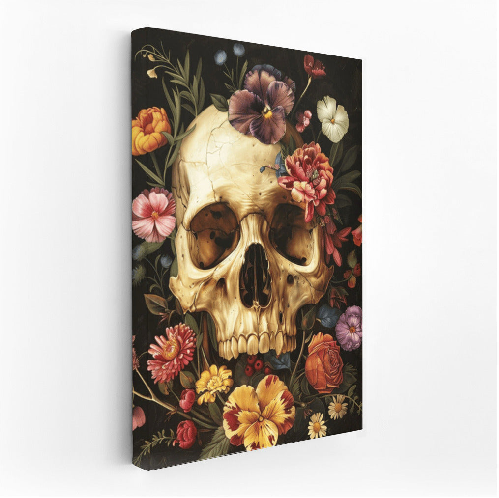 Gothic Skull in Flowers: Mystery and Beauty