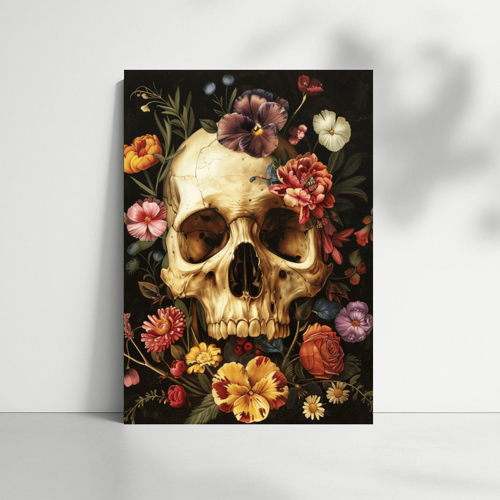 Gothic Skull in Flowers: Mystery and Beauty