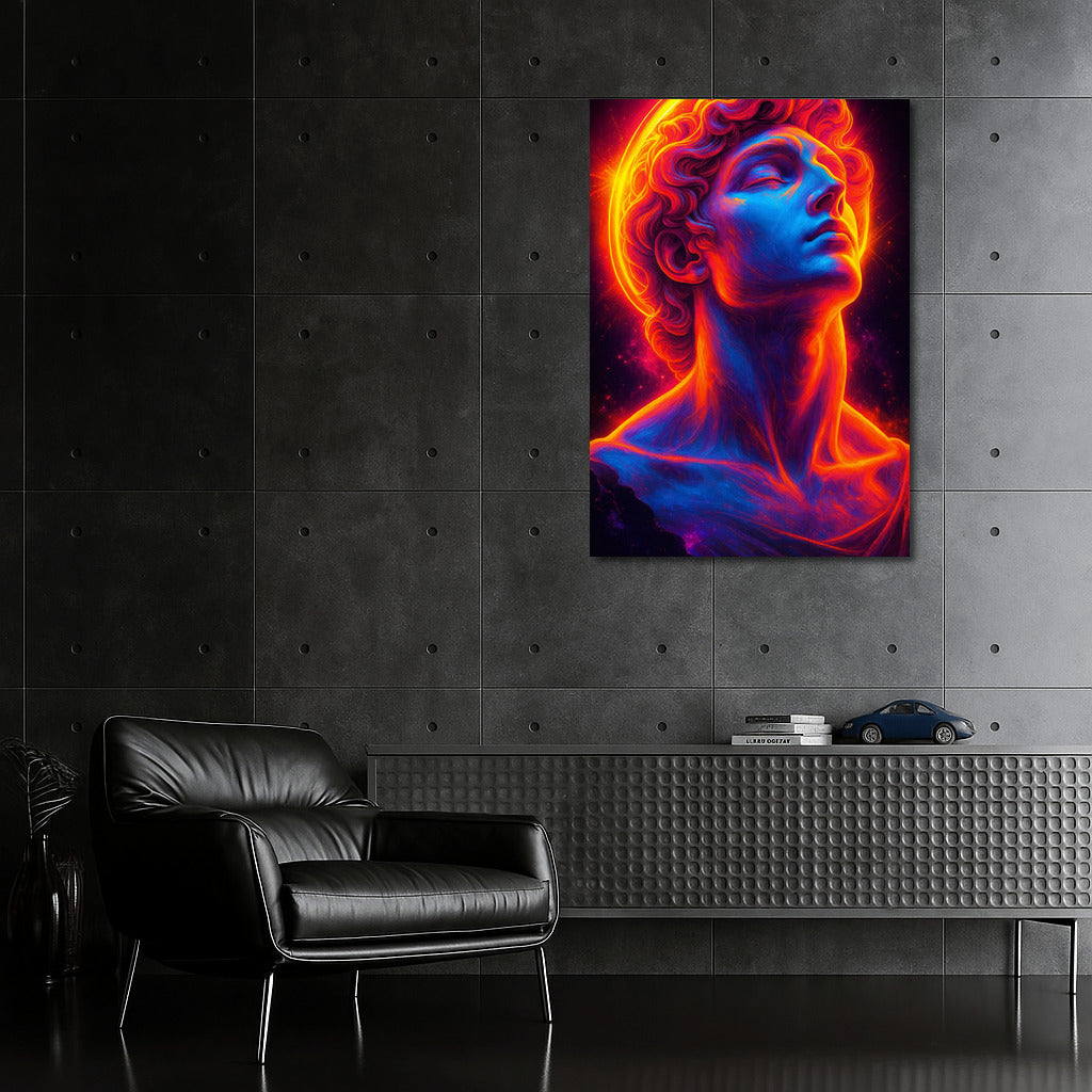 Neon Hipster: Mysterious Figure in Avant-Garde Style