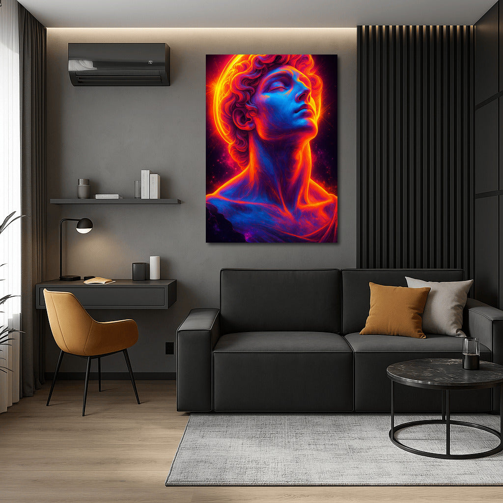 Neon Hipster: Mysterious Figure in Avant-Garde Style