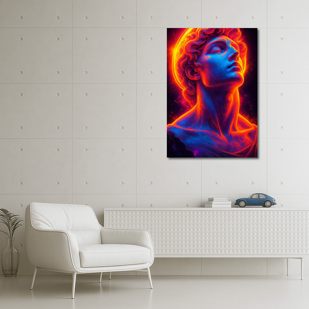 Neon Hipster: Mysterious Figure in Avant-Garde Style