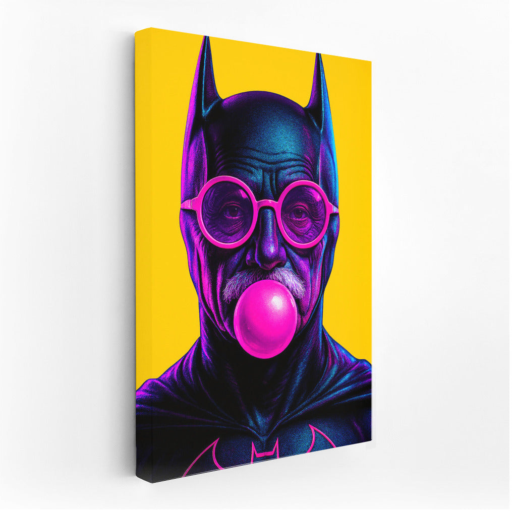 Superhero in Glasses with Chewing Gum: Humorous Accent
