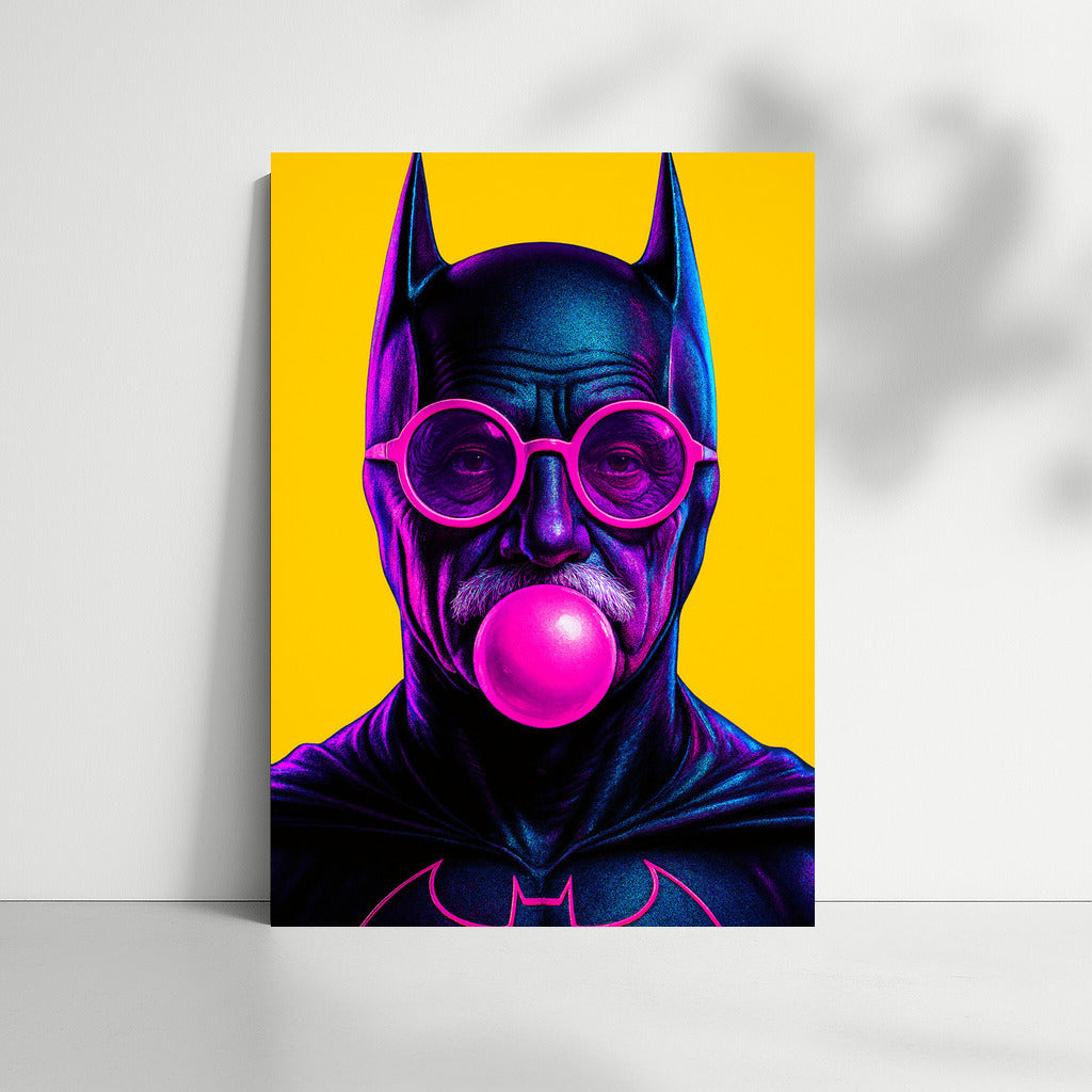 Superhero in Glasses with Chewing Gum: Humorous Accent