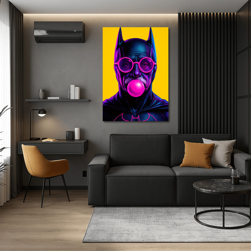 Superhero in Glasses with Chewing Gum: Humorous Accent