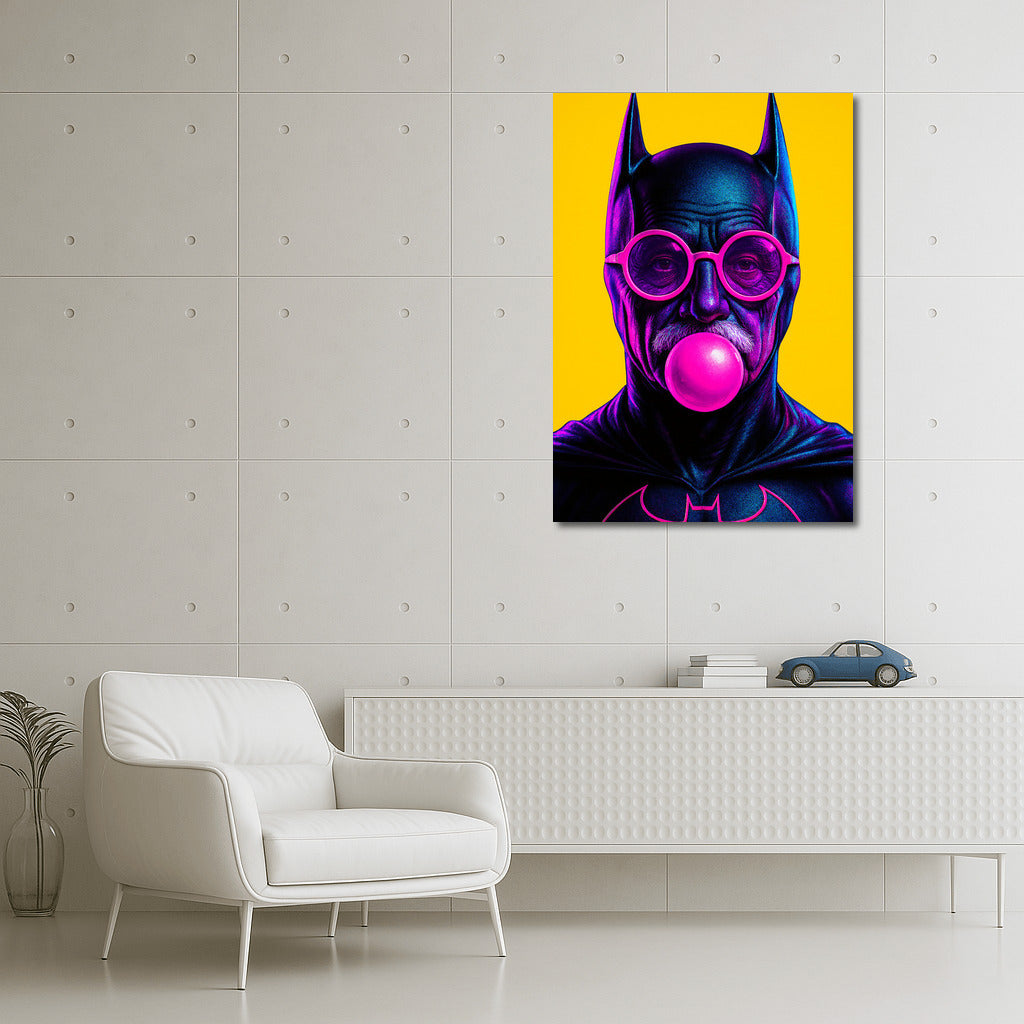 Superhero in Glasses with Chewing Gum: Humorous Accent