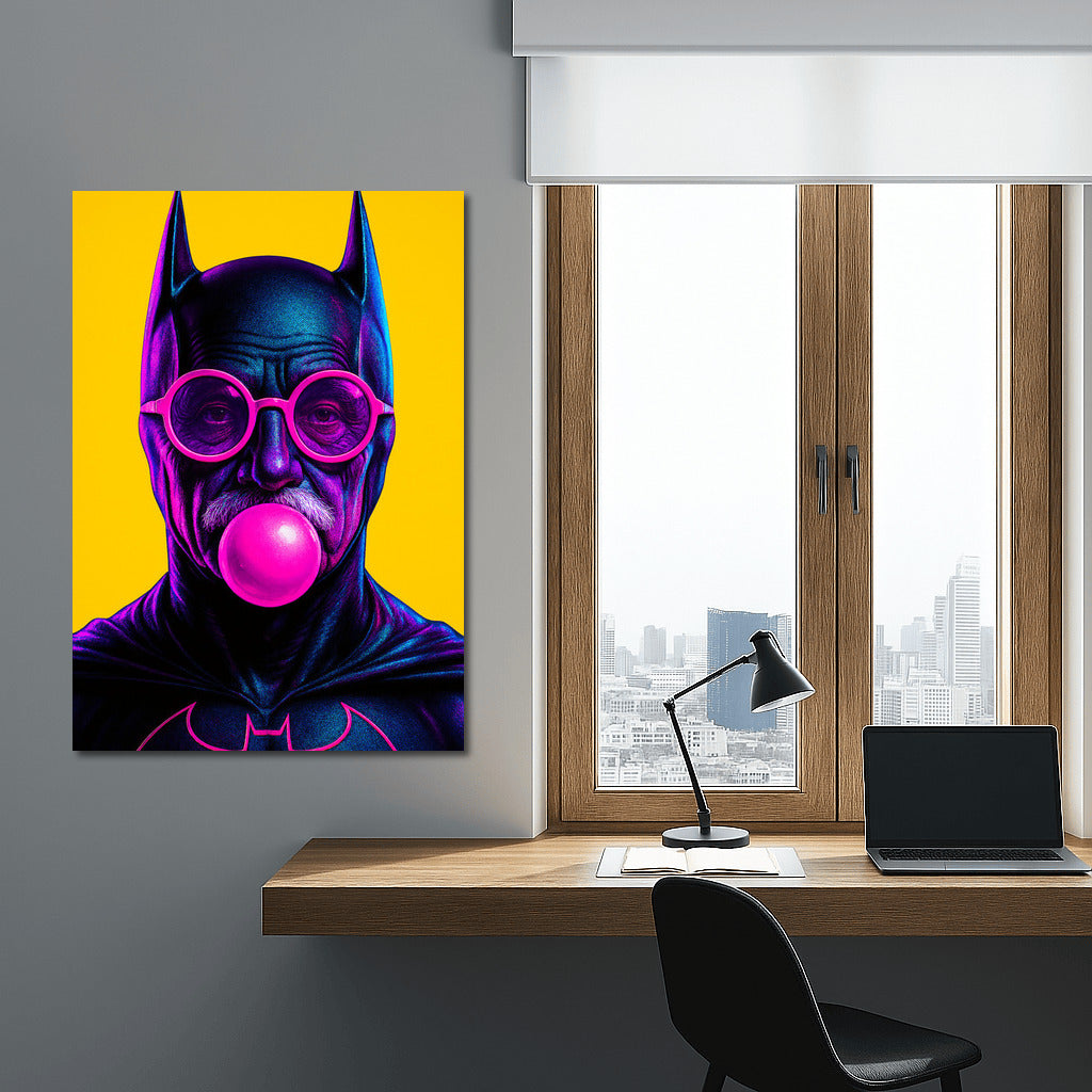 Superhero in Glasses with Chewing Gum: Humorous Accent