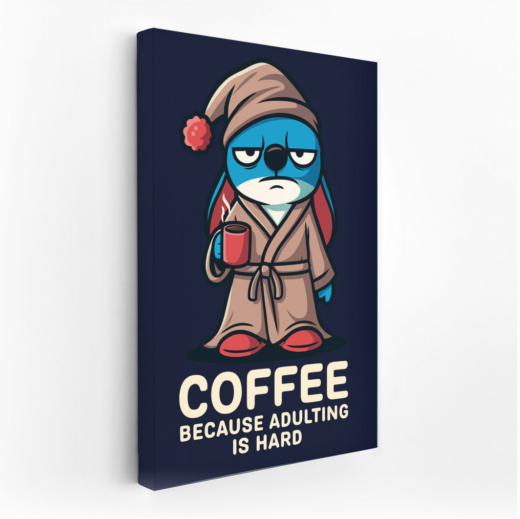 Morning Coffee and Humor: Funny Character in a Bathrobe