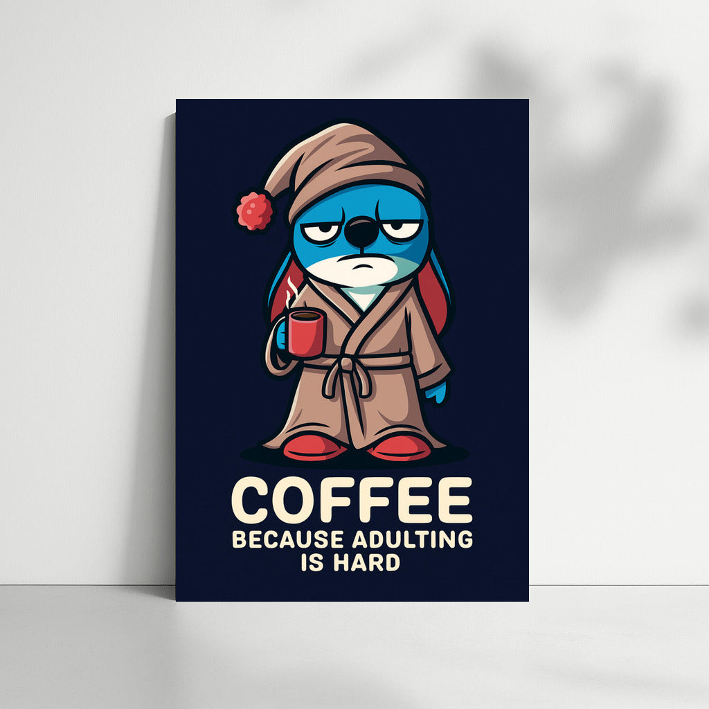 Morning Coffee and Humor: Funny Character in a Bathrobe