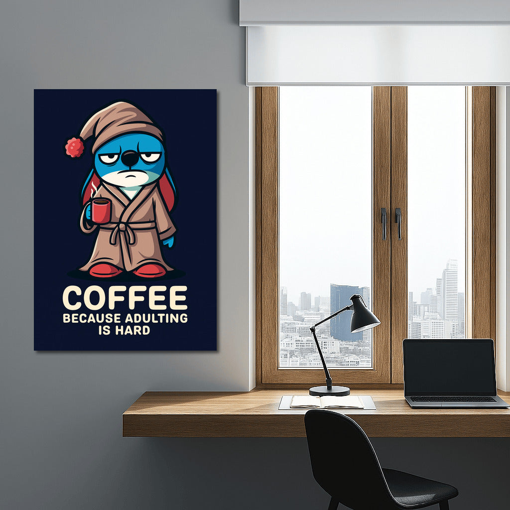 Morning Coffee and Humor: Funny Character in a Bathrobe