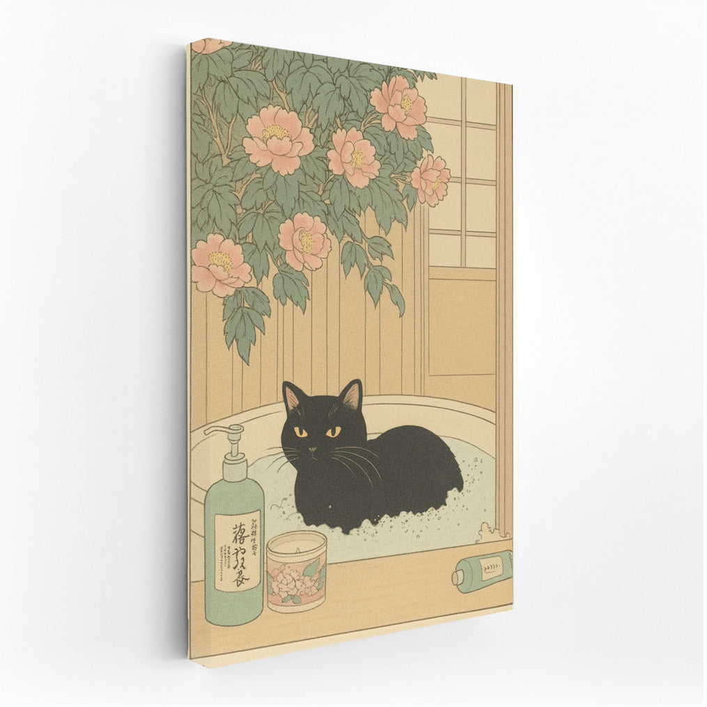 Japanese Minimalism: Cat in a Flower Bath