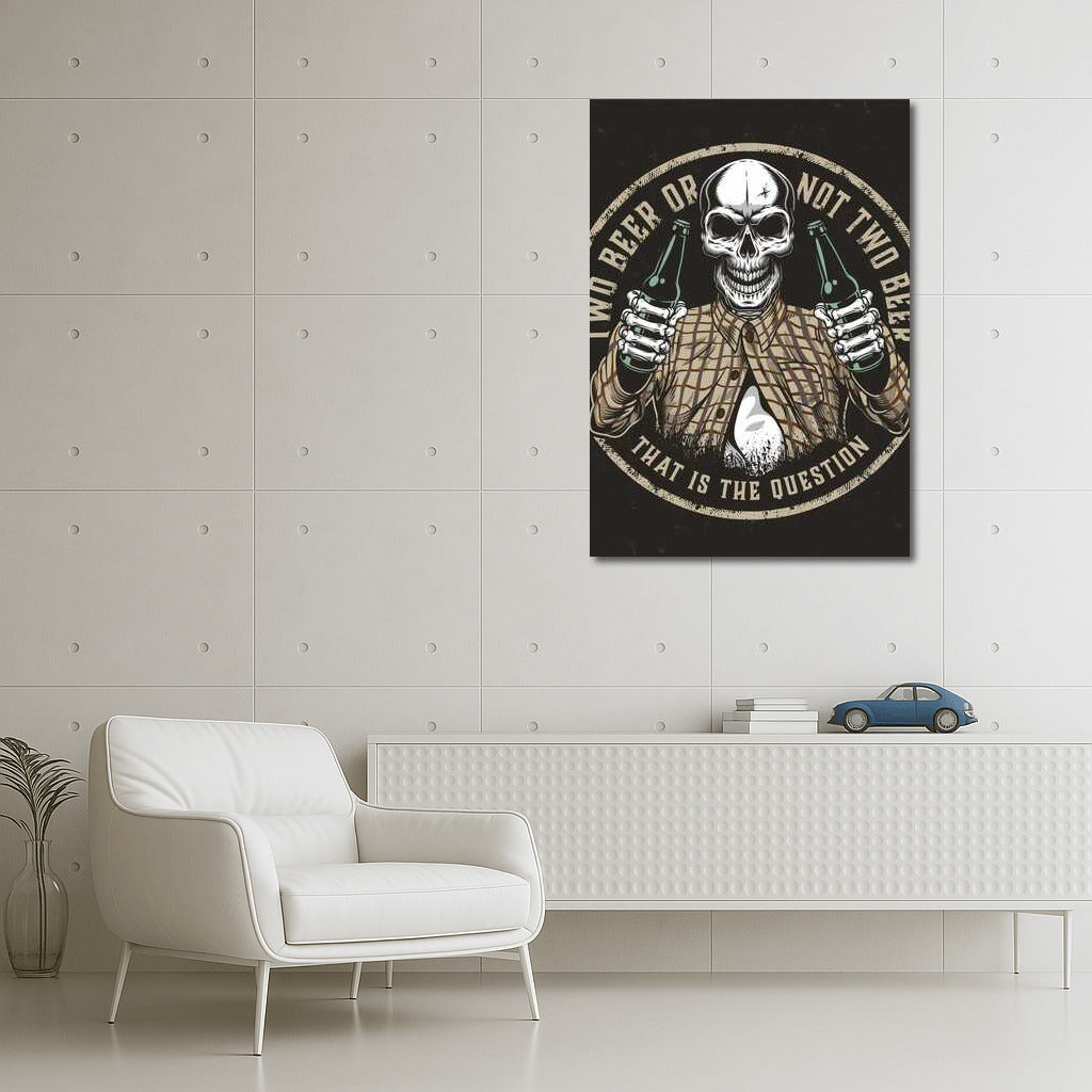 Rock 'n' Roll Skeleton with Beer for Man Cave