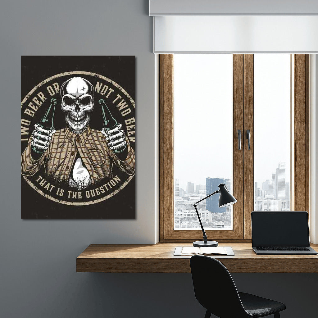 Rock 'n' Roll Skeleton with Beer for Man Cave